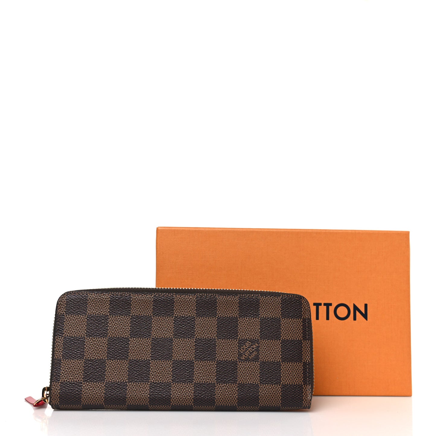 Damier Ebene Clemence Wallet Cherry