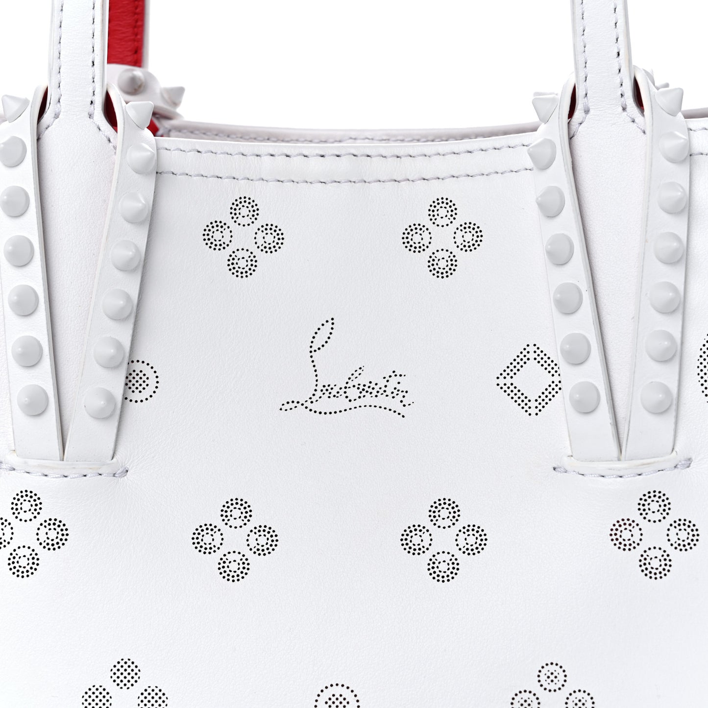Calfskin Loubinthesky Mini East West Cabata Tote White