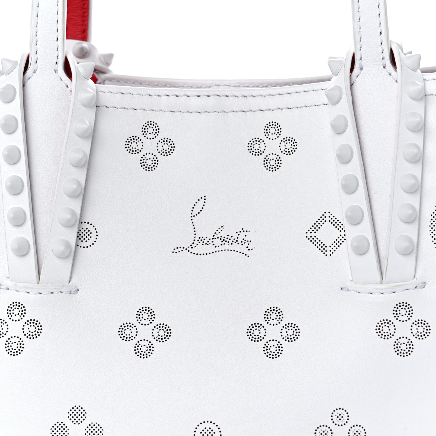 Christian Louboutin Calfskin Loubinthesky Mini East West Cabata Tote White 9 of 12
