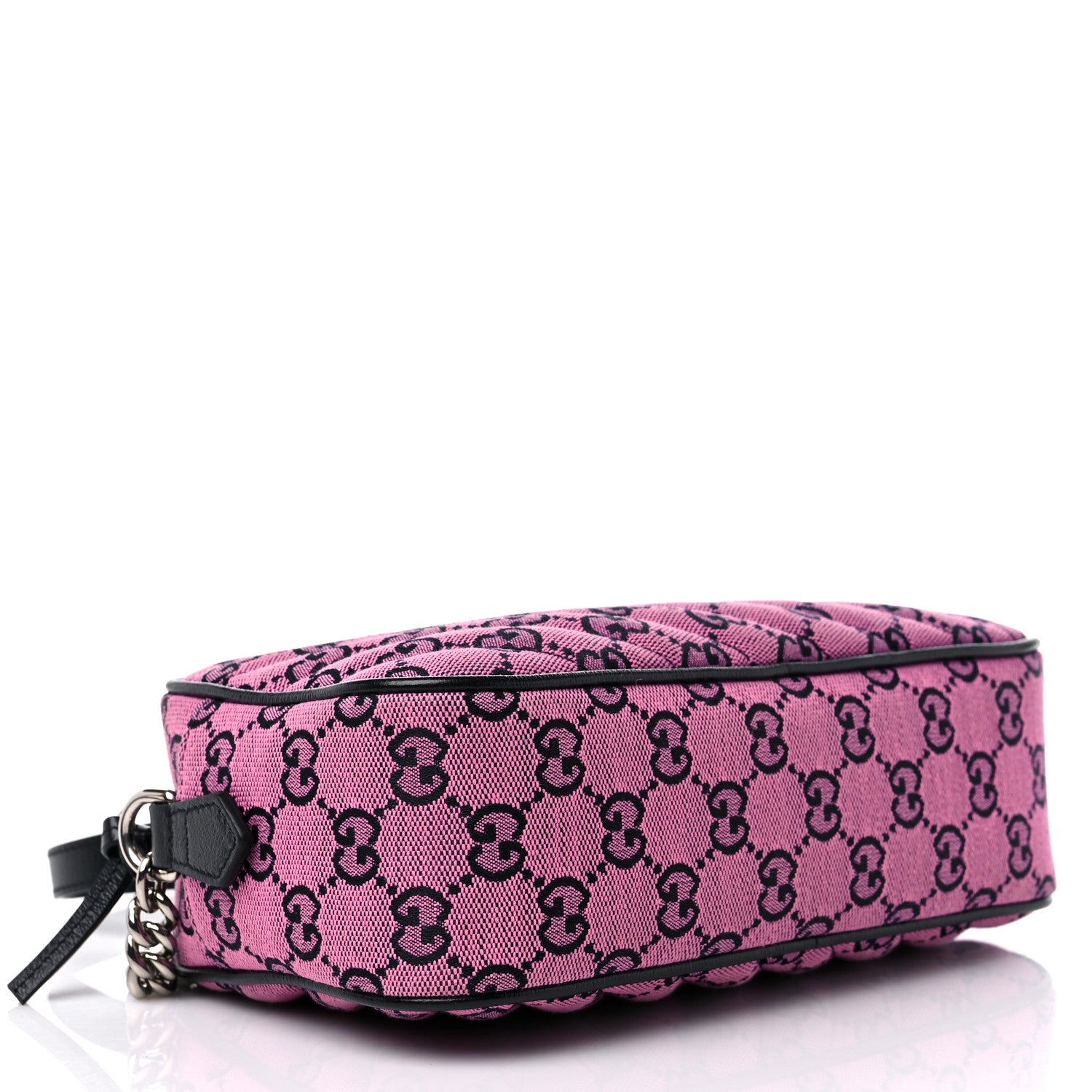 Gucci Monogram Multicolor Matelasse Diagonal Small GG Marmont Chain Shoulder Bag Pink Blue 4 of 10