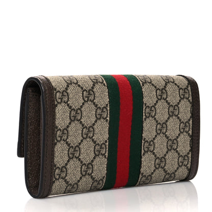 Gucci GG Supreme Monogram Web Ophidia Continental Wallet Brown 3 of 8