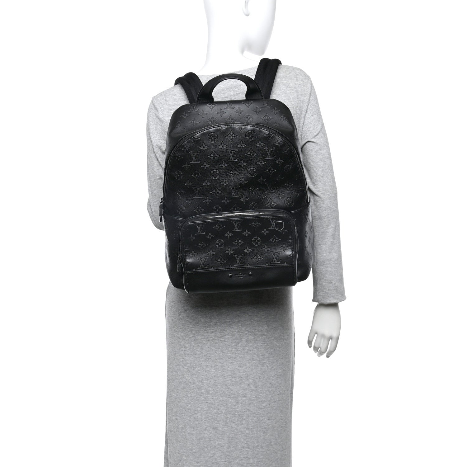 Louis Vuitton Calfskin Monogram Shadow Racer Backpack Black 2 of 9