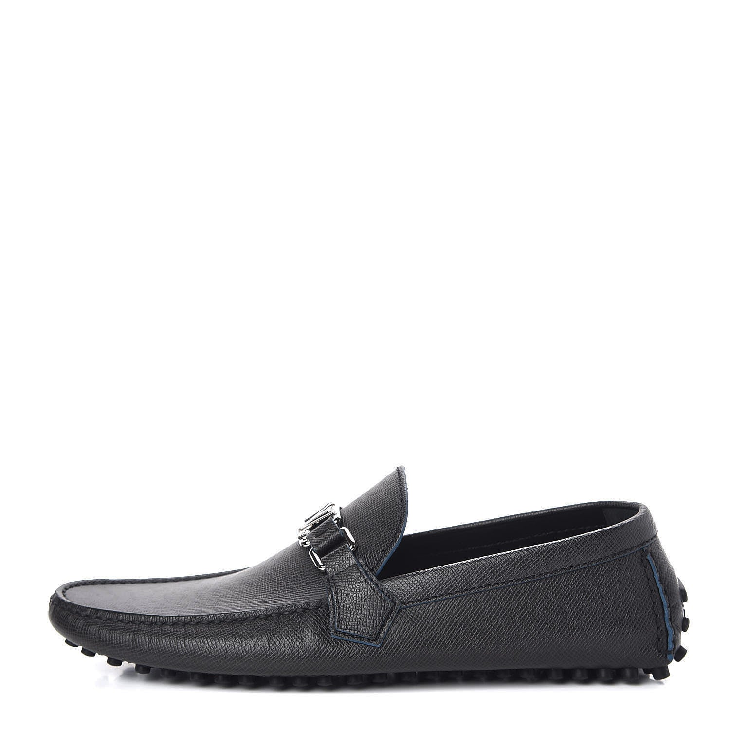Louis Vuitton Taiga Mens Hockenheim Moccasin Loafers 10.5 Ardoise 1 of 10