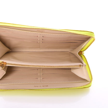 Celine Python Large Zip Around Multifunction Wallet Yellow 5 of 8