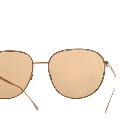Fendi Metal Aviator Sunglasses FF 0379/G/S Gold 7 of 9