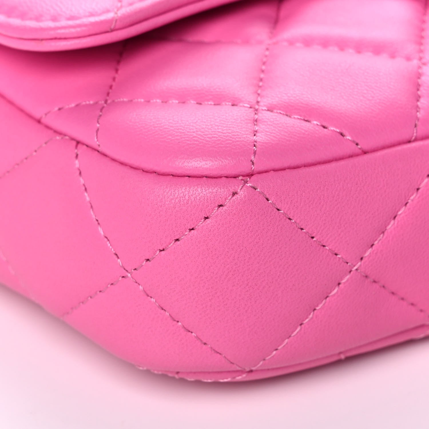 Chanel Lambskin Quilted Flap Phone Holder With Chain Neon Pink 11 of 13