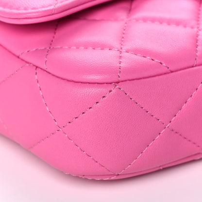 Chanel Lambskin Quilted Flap Phone Holder With Chain Neon Pink 11 of 13