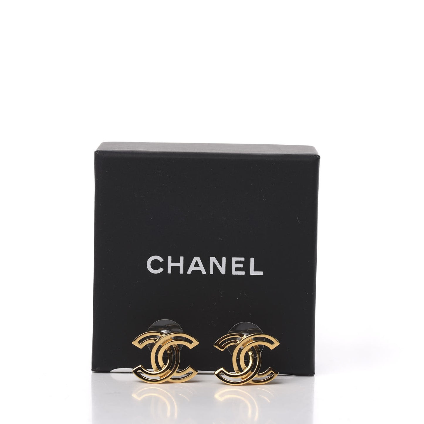 Metal Obazine CC Earrings Gold
