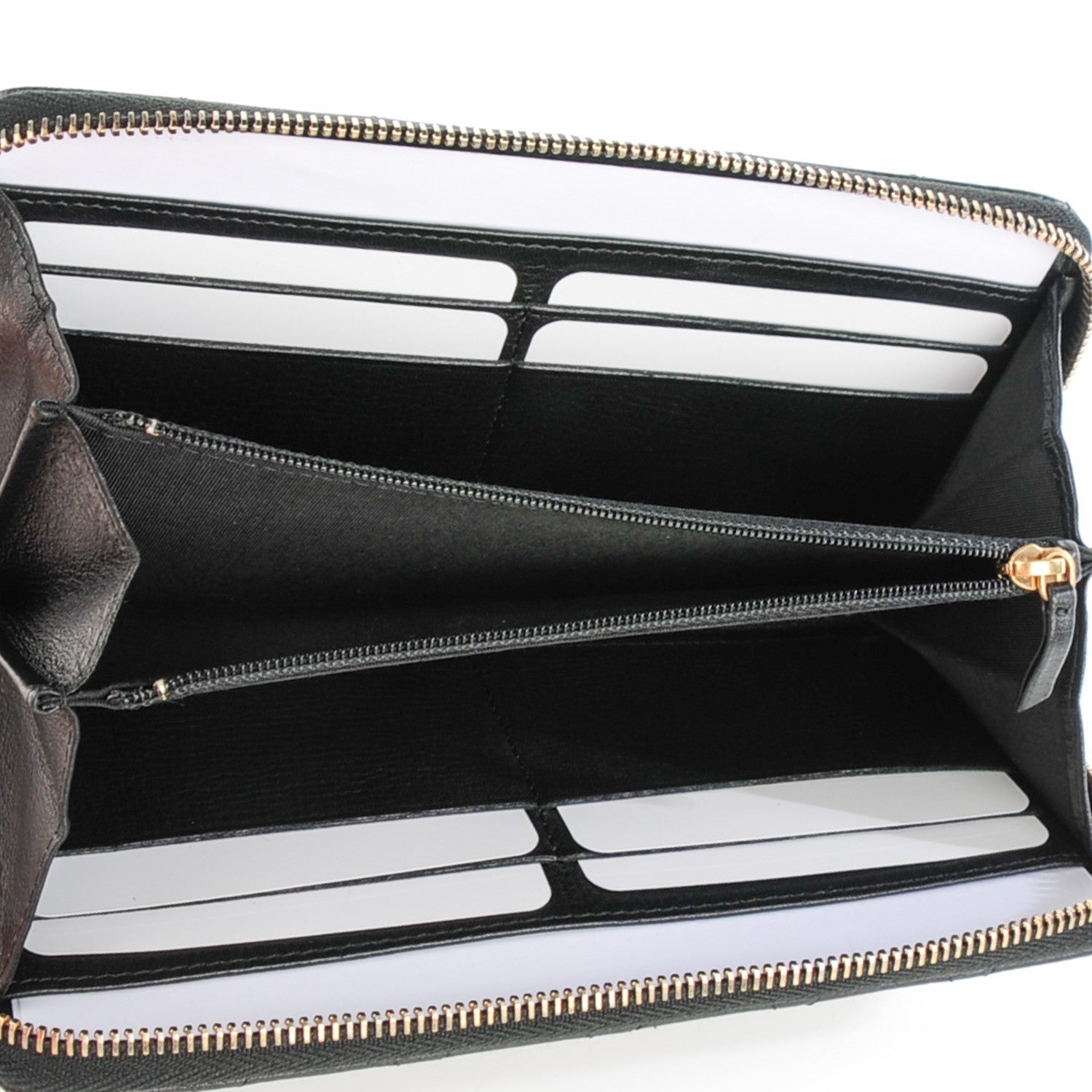 Chanel Textured Lambskin Quilted Large Gusset Zip Around Wallet Black 5 of 8