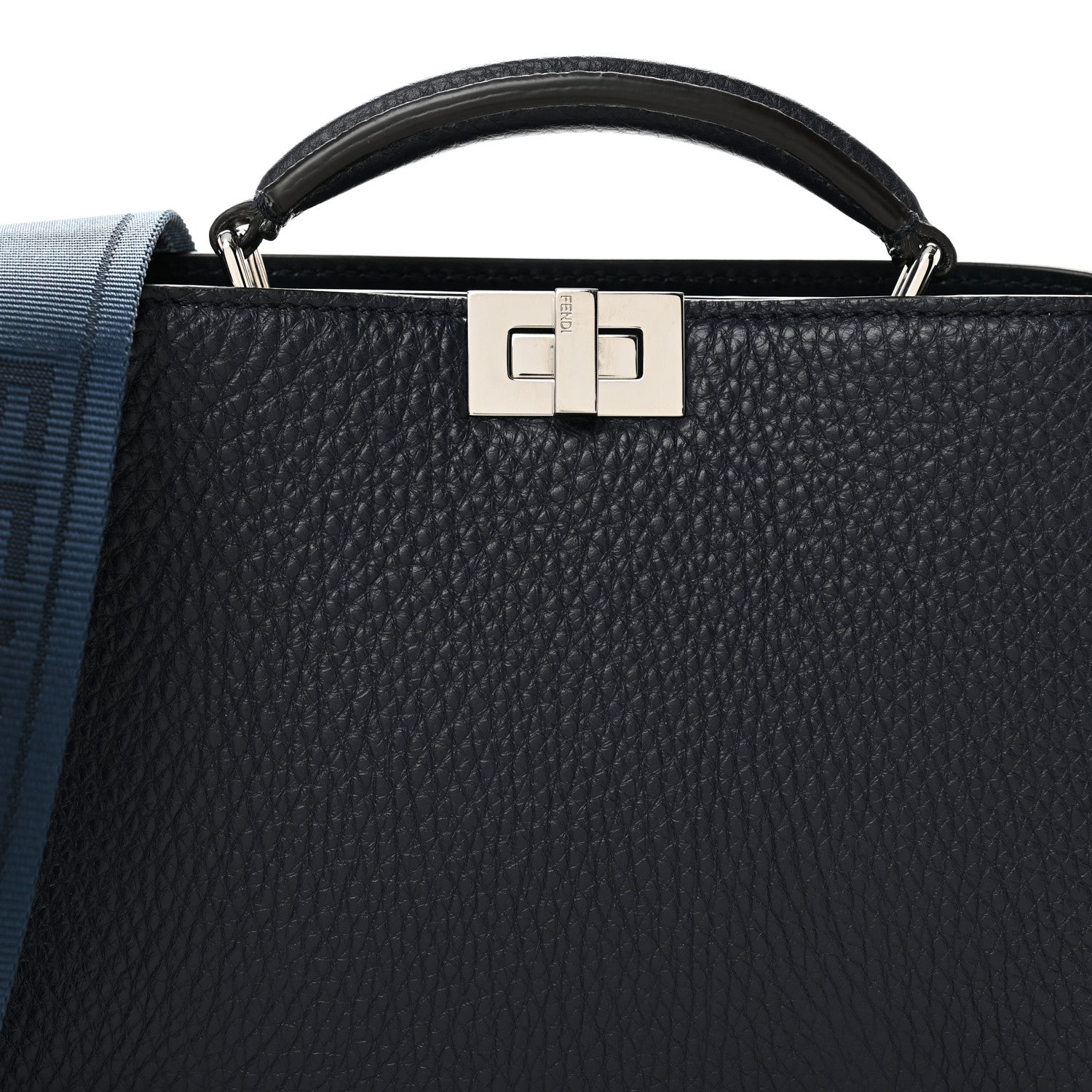 Fendi Cuoio Romano Vitello Cover Bi-Color Peekaboo I See U X Cross Satchel Navy 8 of 11