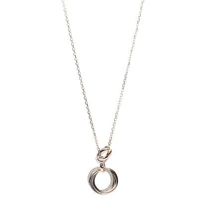 Cartier 18K Pink Yellow White Gold Diamond Trinity Lariat Necklace 1 of 7
