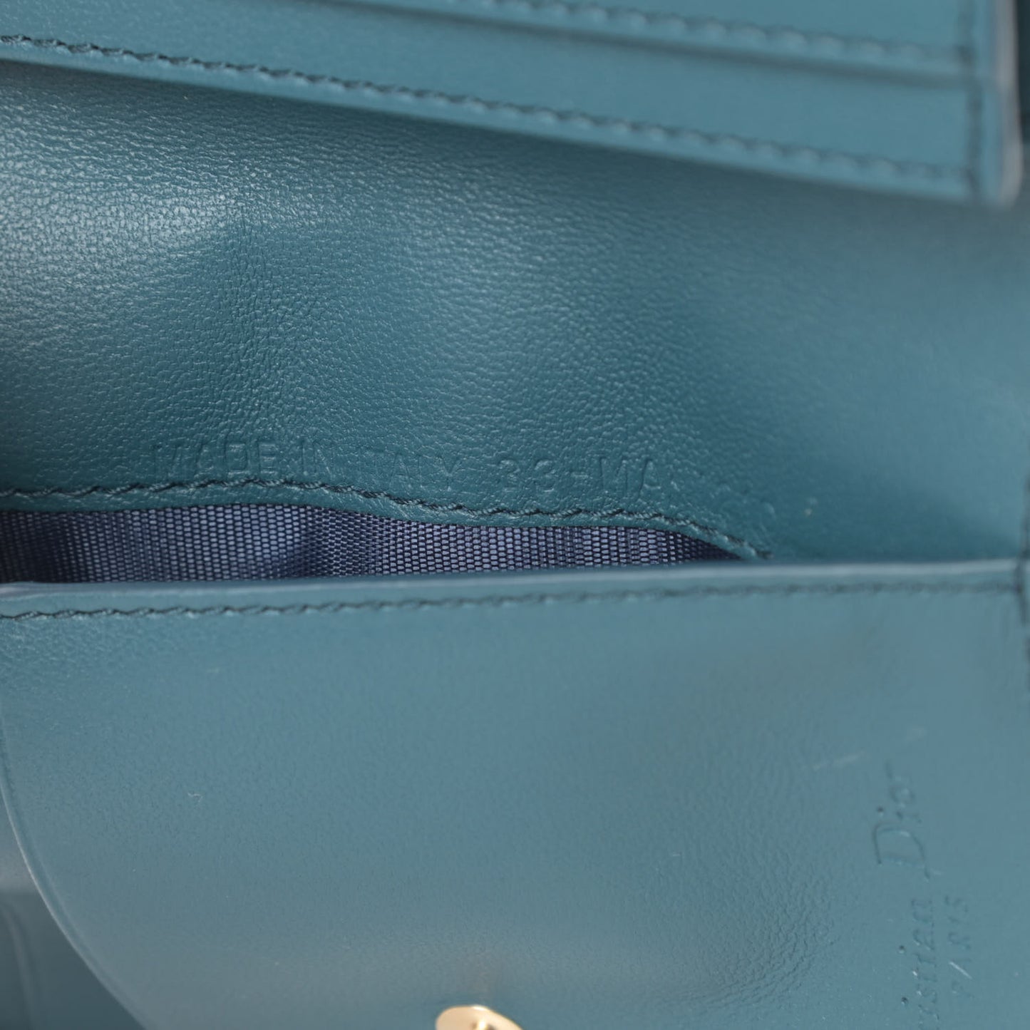 Lambskin Cannage Small Lady Dior Flap Card Holder Deep Ocean