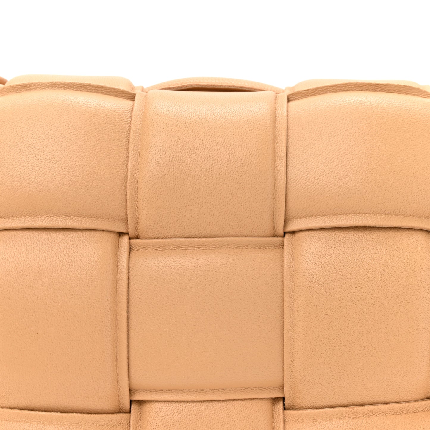 Nappa Maxi Intreccio Padded Cassette Crossbody Bag Almond