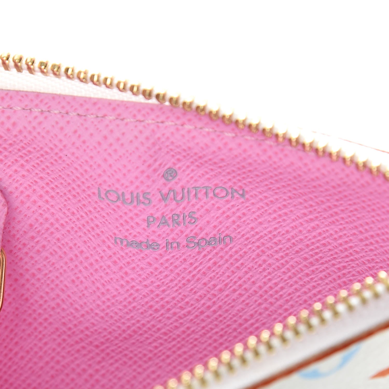 Louis Vuitton Monogram Multicolor Key Pouch White Litchi 6 of 8