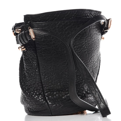 Alexander Wang Pebbled Lambskin Diego Bucket Black Rose Gold Hardware 3 of 6