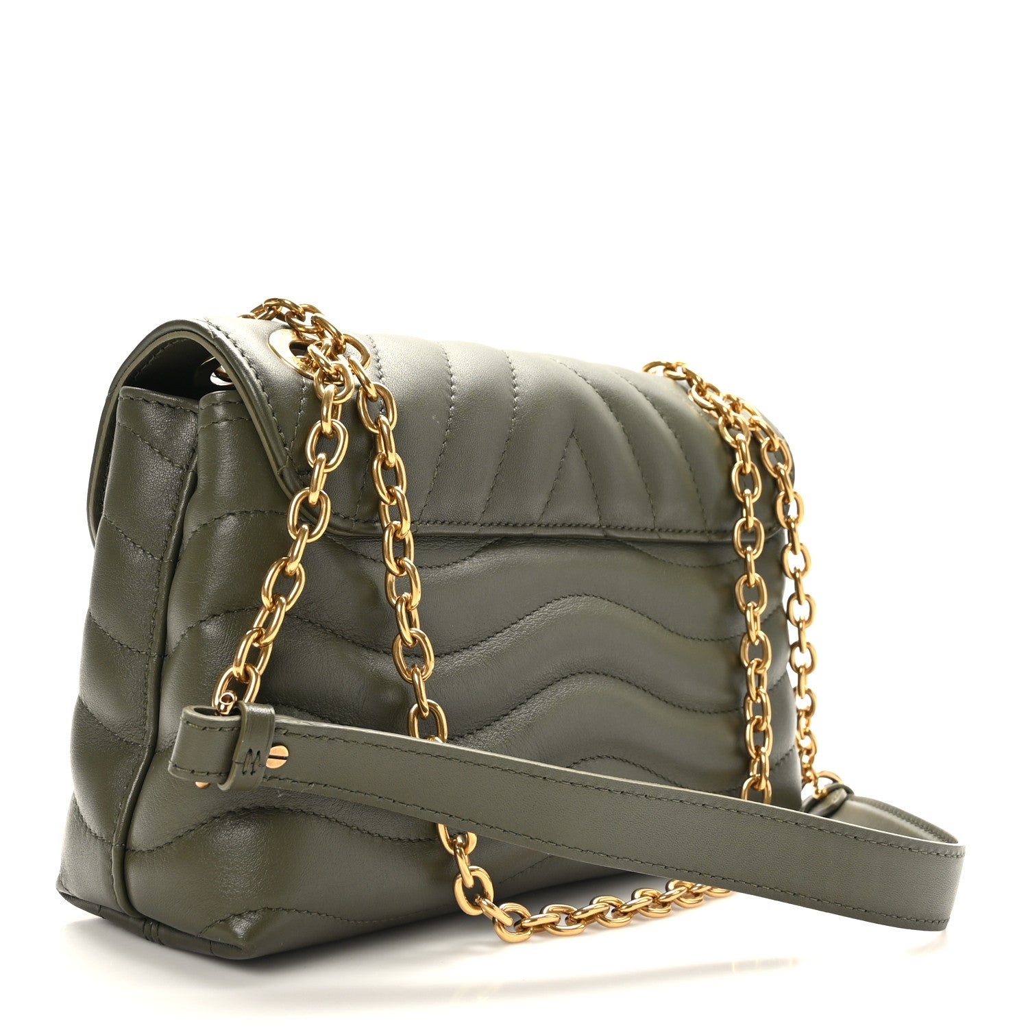 Louis Vuitton Calfskin LV New Wave Chain Bag Kaki 3 of 8
