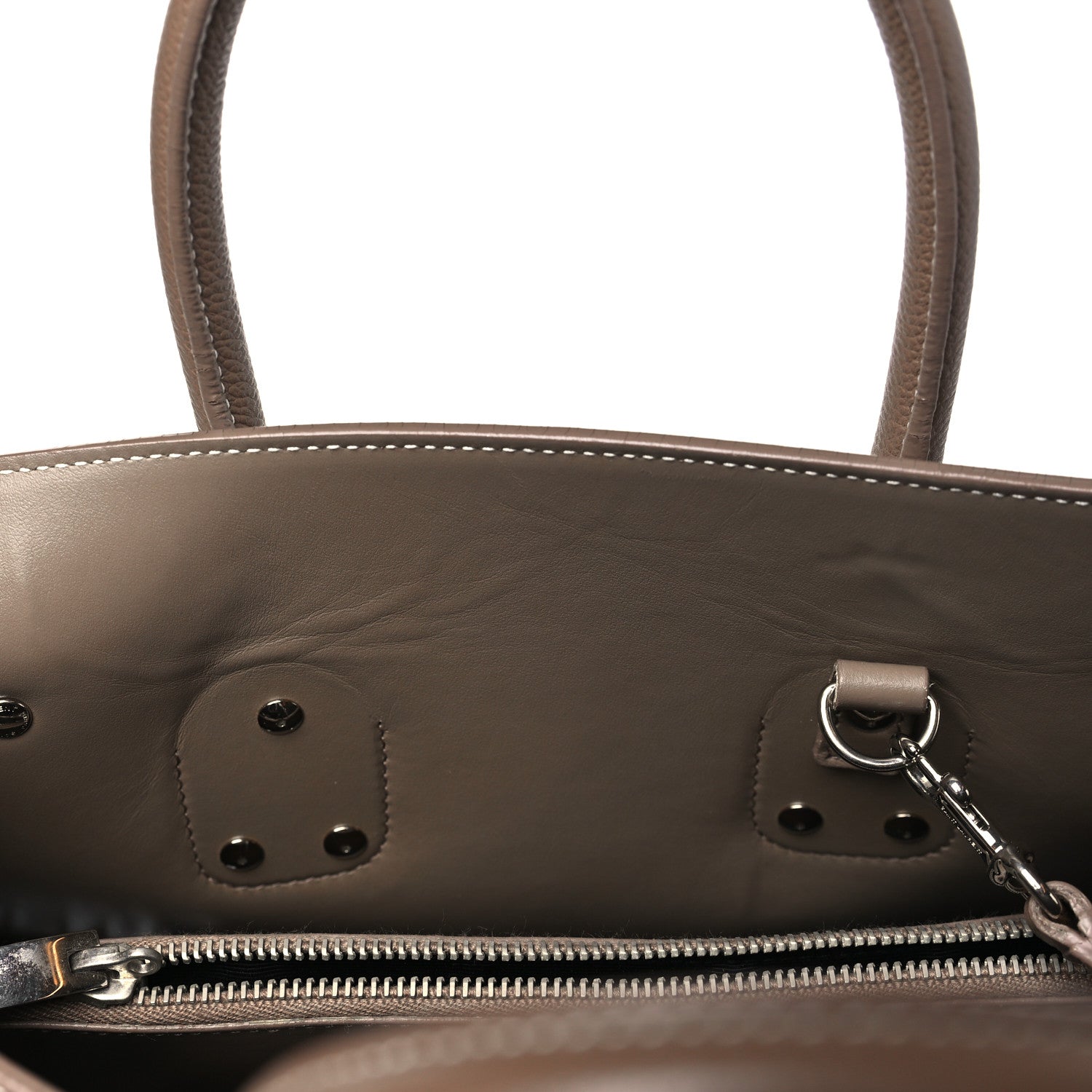 Saint Laurent Grained Calfskin Topstitch Small Classic Sac De Jour Taupe 15 of 22