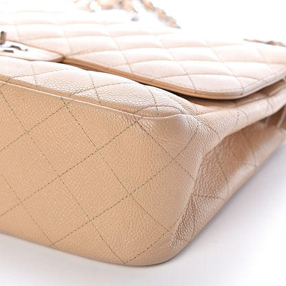 Chanel Caviar Quilted Jumbo Double Flap Beige Clair 10 of 14