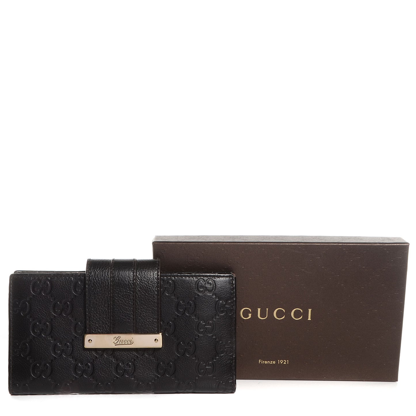 Guccissima Ladies Web Long Wallet Chocolate