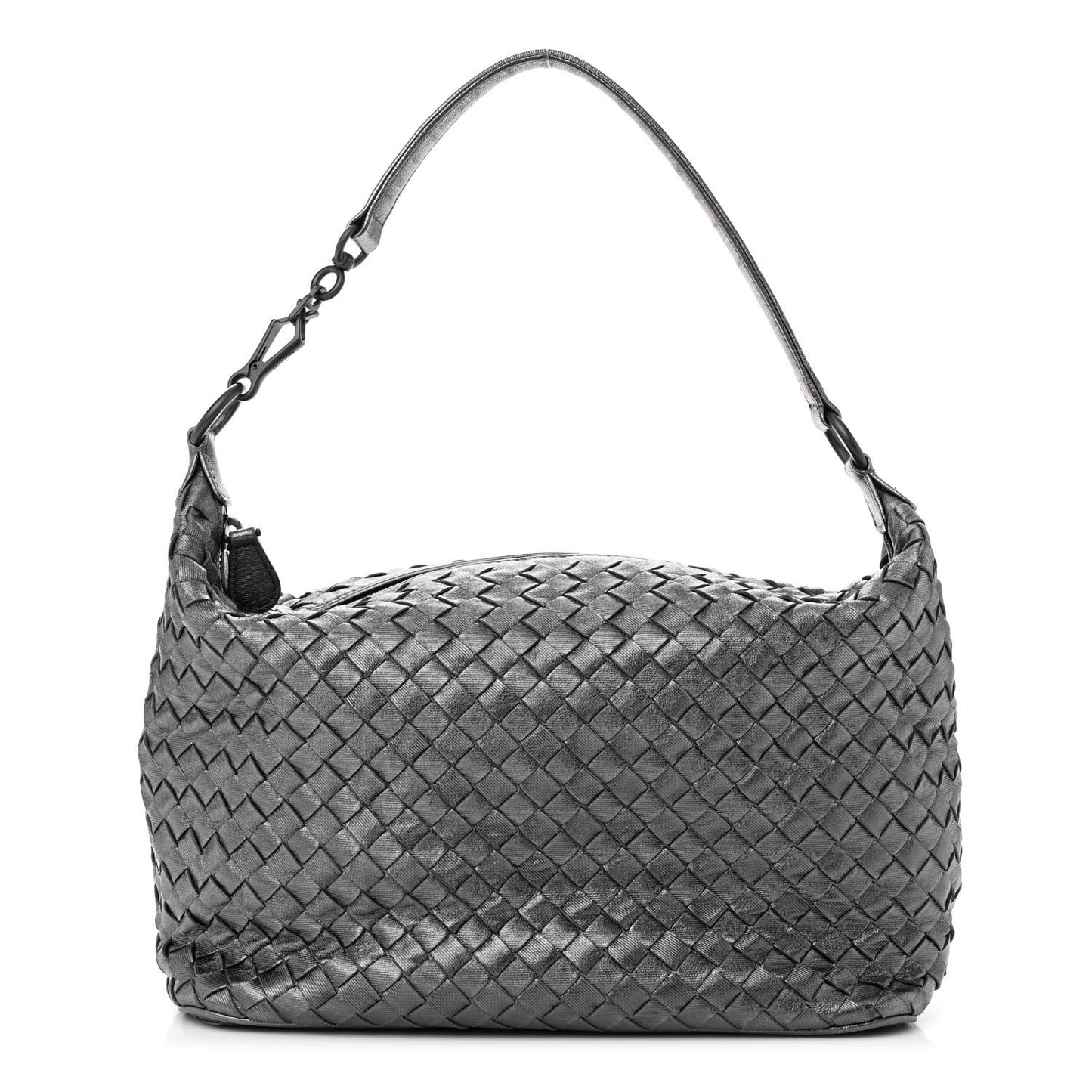 Metallic Nappa Intrecciato Small Shoulder Bag Steel