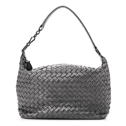 Bottega Veneta Metallic Nappa Intrecciato Small Shoulder Bag Steel 1 of 12