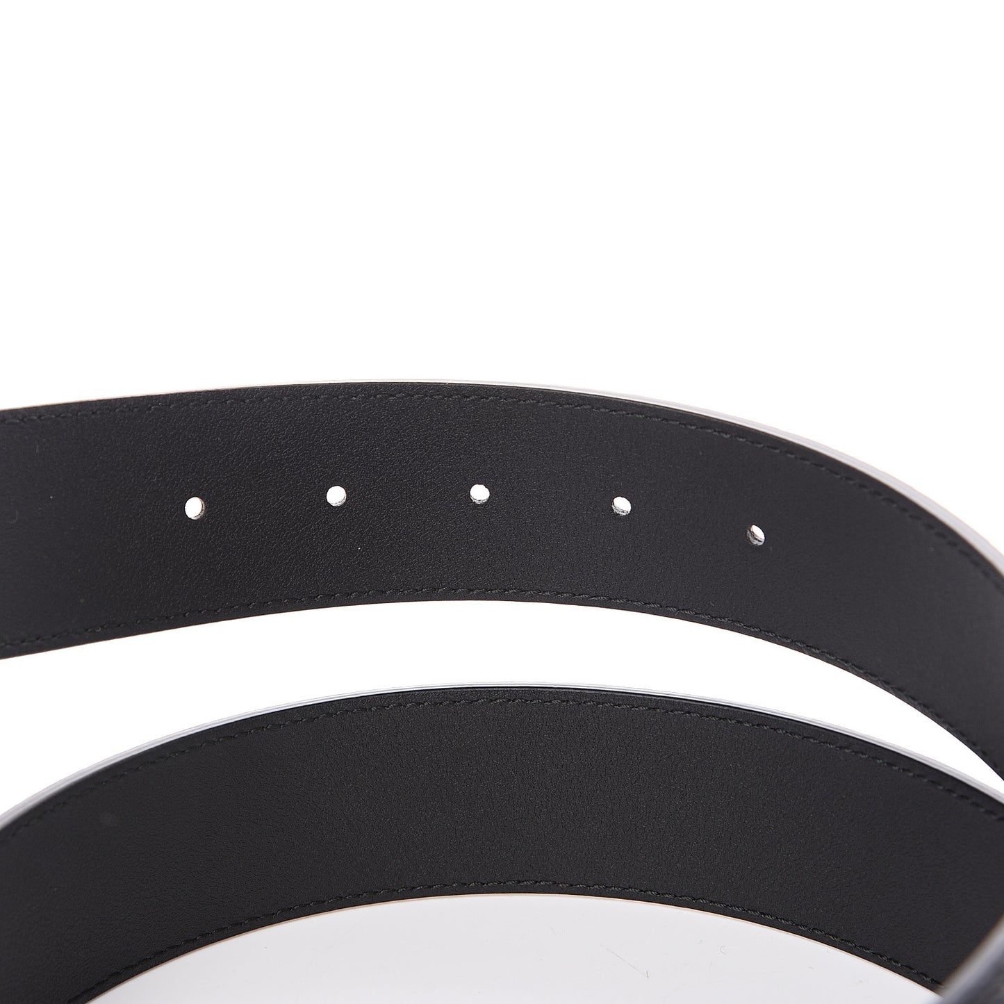 Textured Dollar Calfskin Nickel Double G 40mm Belt 85 34 Black