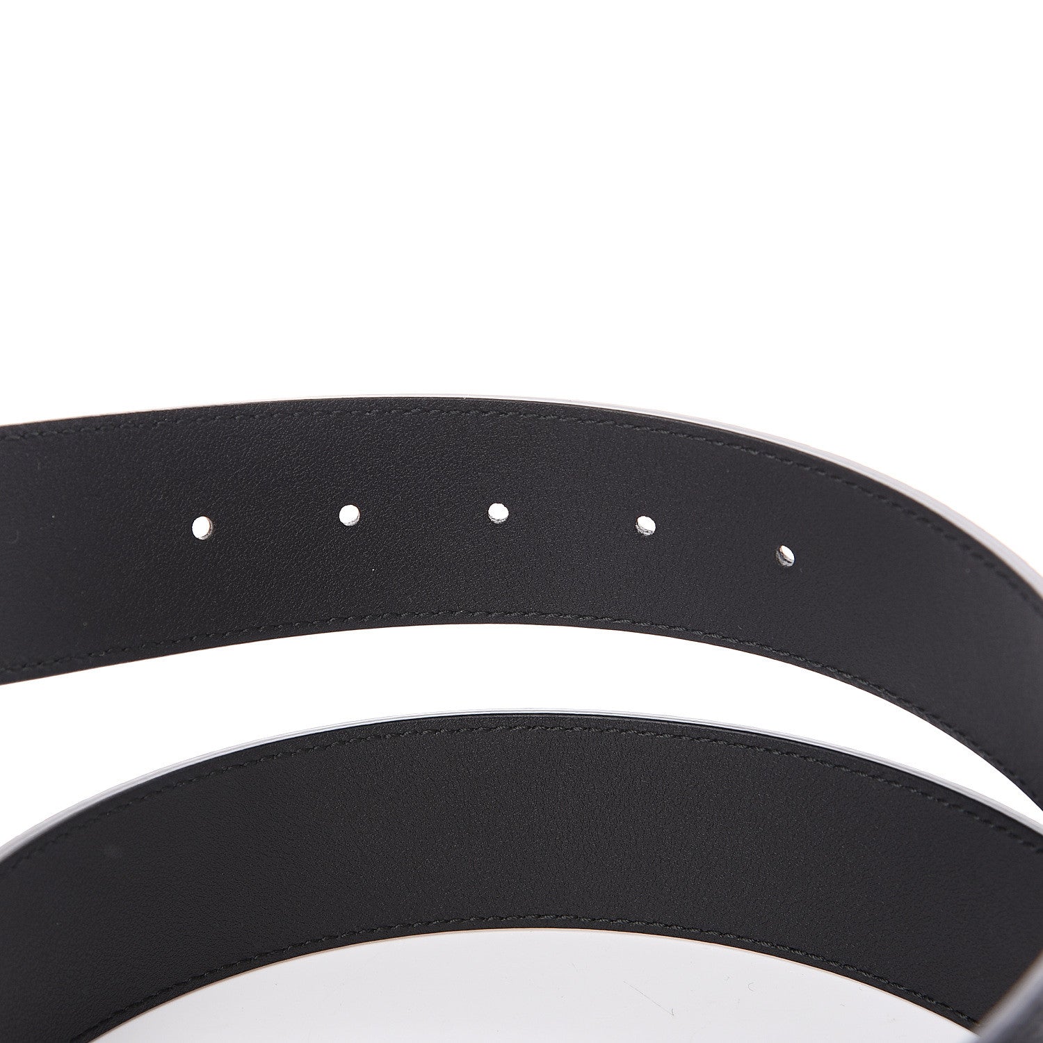 Gucci Textured Dollar Calfskin Nickel Double G 40mm Belt 85 34 Black 3 of 4