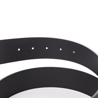 Gucci Textured Dollar Calfskin Nickel Double G 40mm Belt 85 34 Black 3 of 4