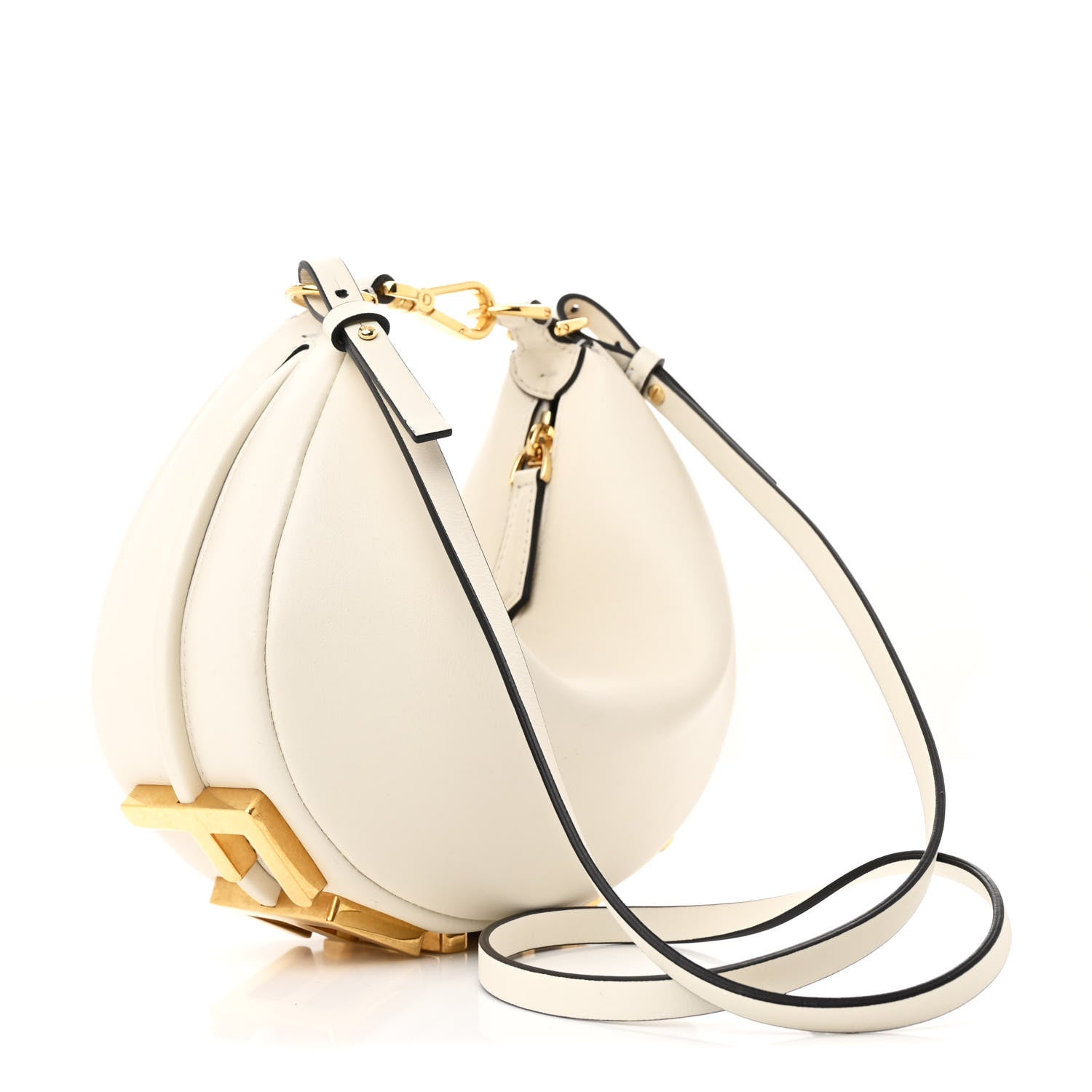 Fendi Vitello Grace Matte Mini Fendigraphy Hobo Bag White Ice 3 of 10