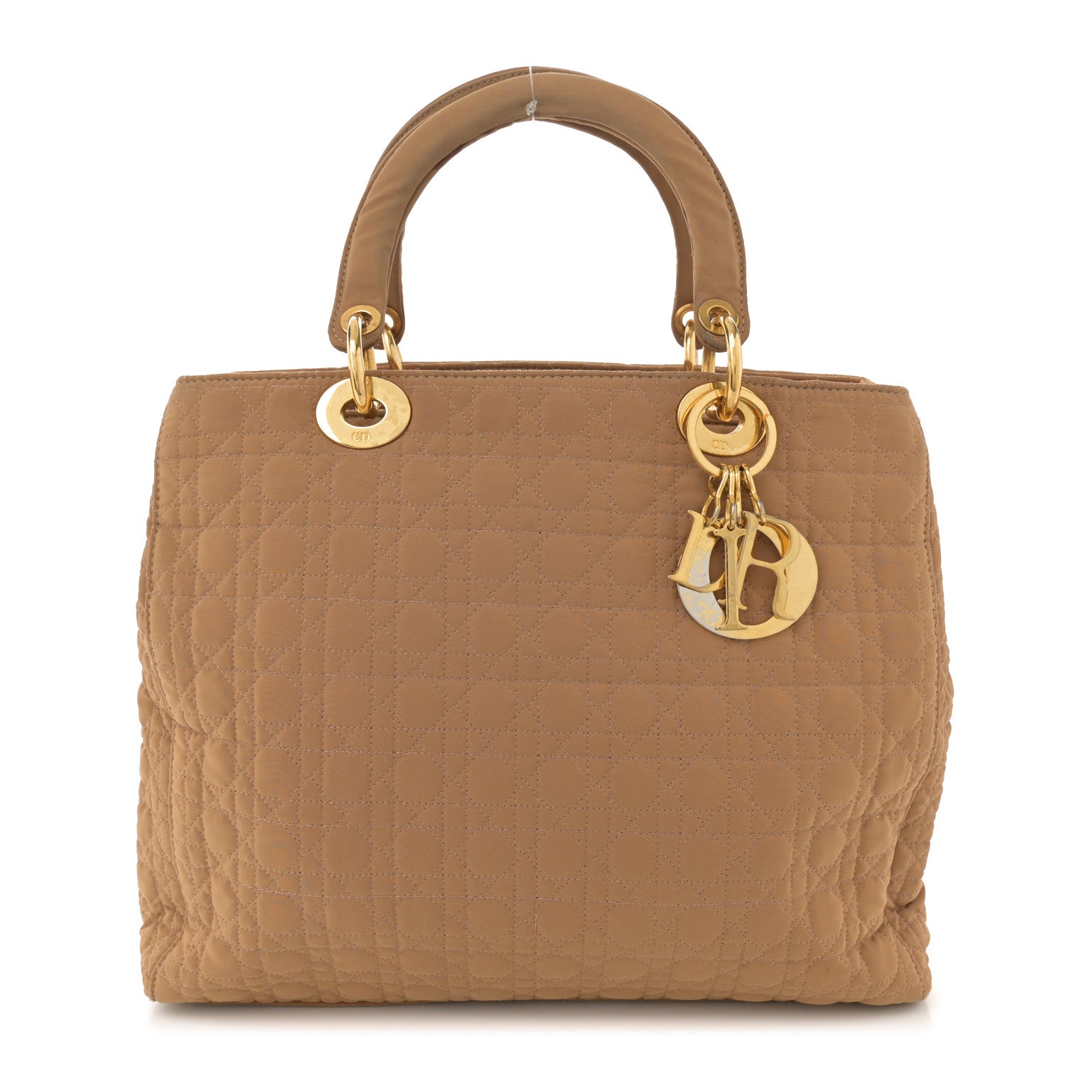 Christian Dior Nylon Cannage Large Lady Dior Tan 1 of 14