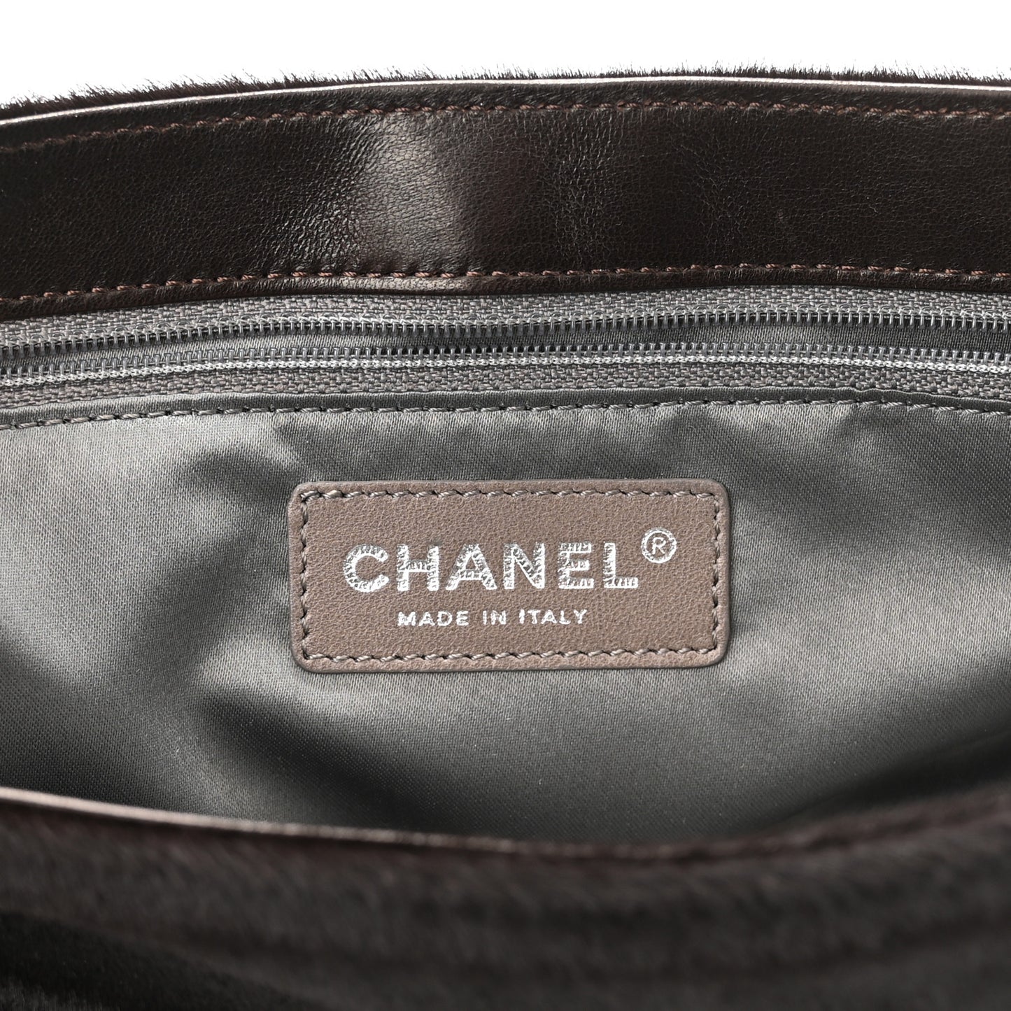 Pony Hair Sharpei Flap Tote Black