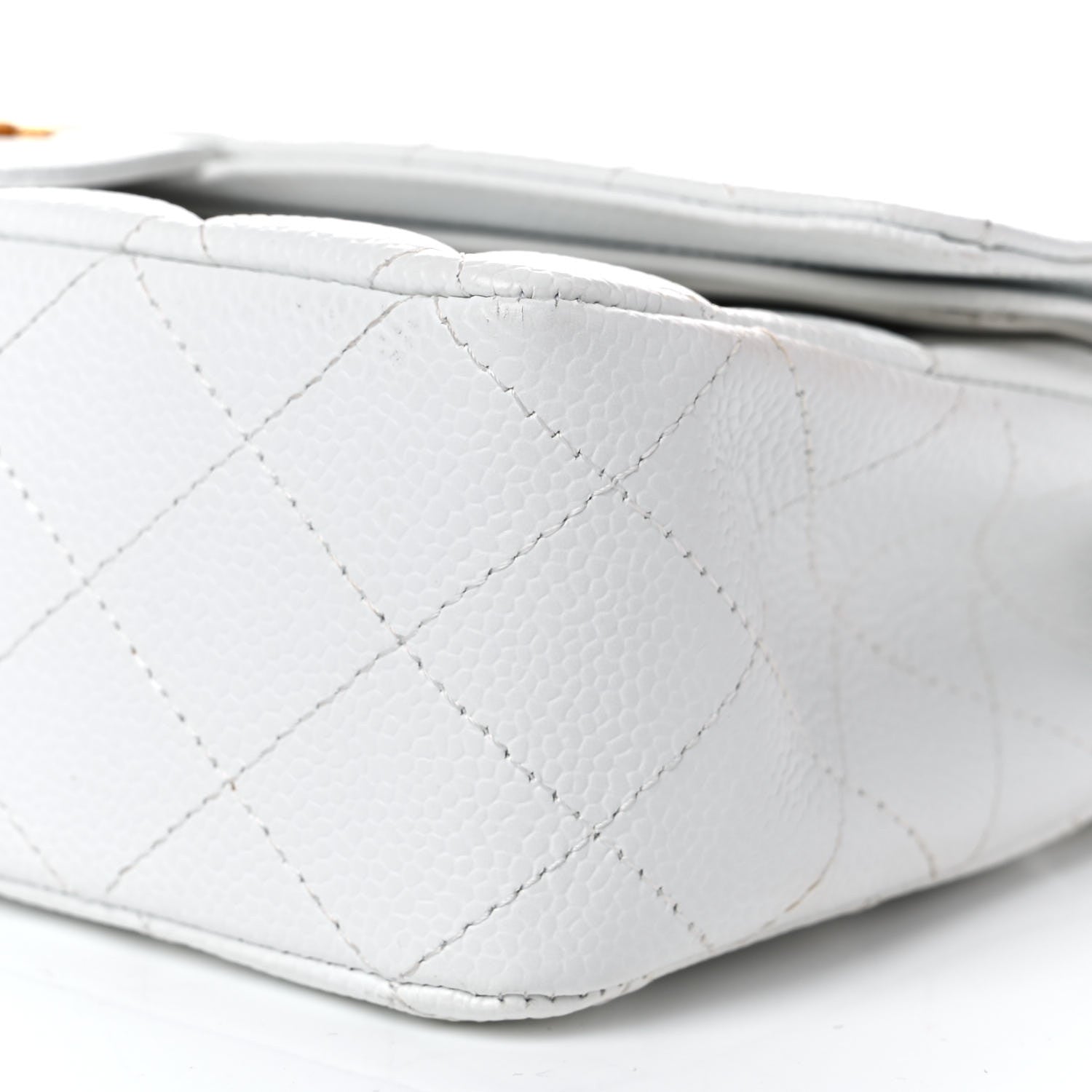 Chanel Caviar Quilted Medium Double Flap White 9 of 16