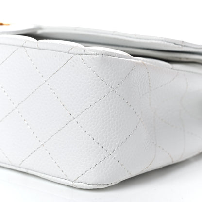 Chanel Caviar Quilted Medium Double Flap White 9 of 16
