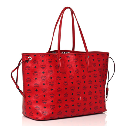 MCM Visetos Large Liz Reversible Shopper Tote Ruby Red 3 of 24