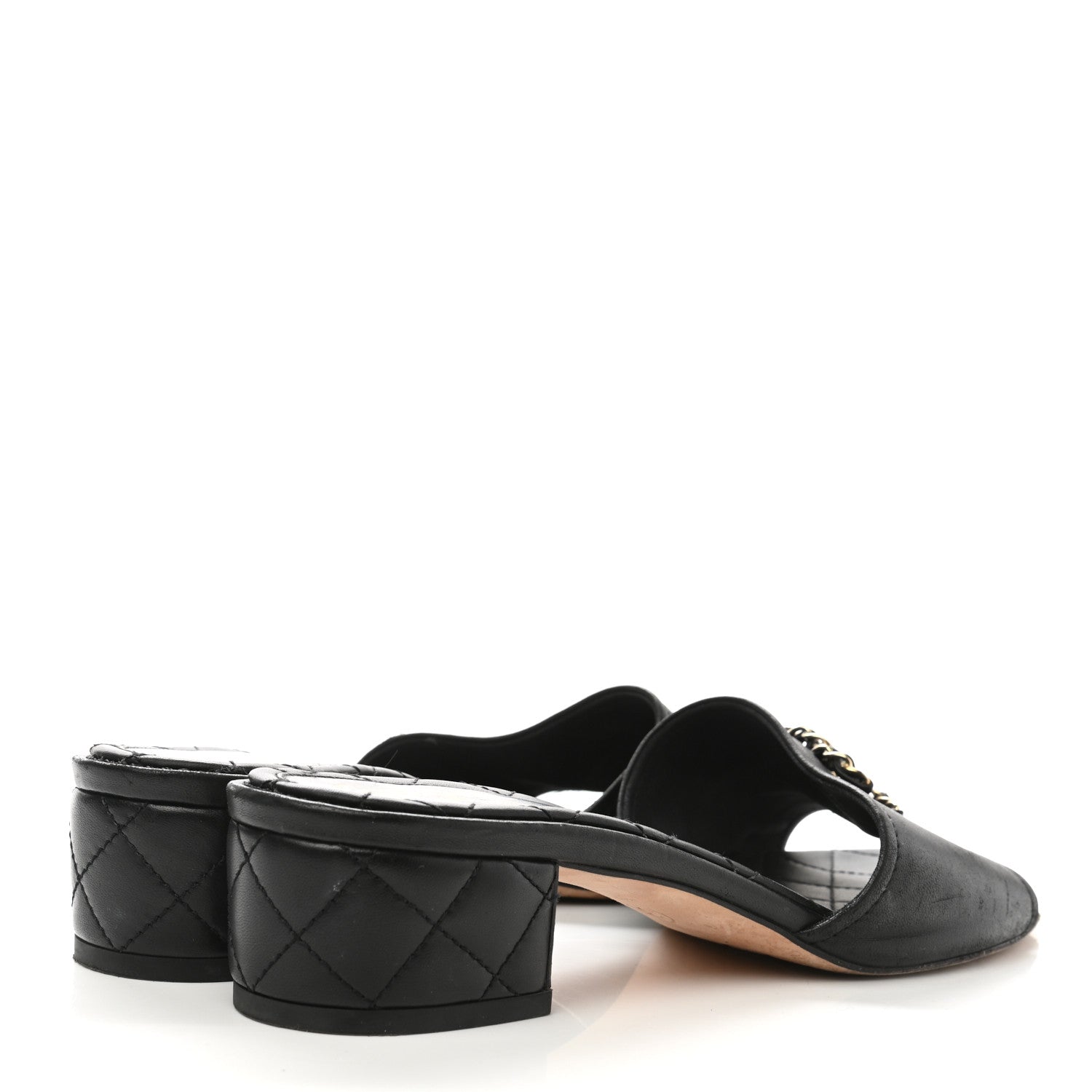 Chanel Lambskin CC Chain Mules 40.5 Black 4 of 9