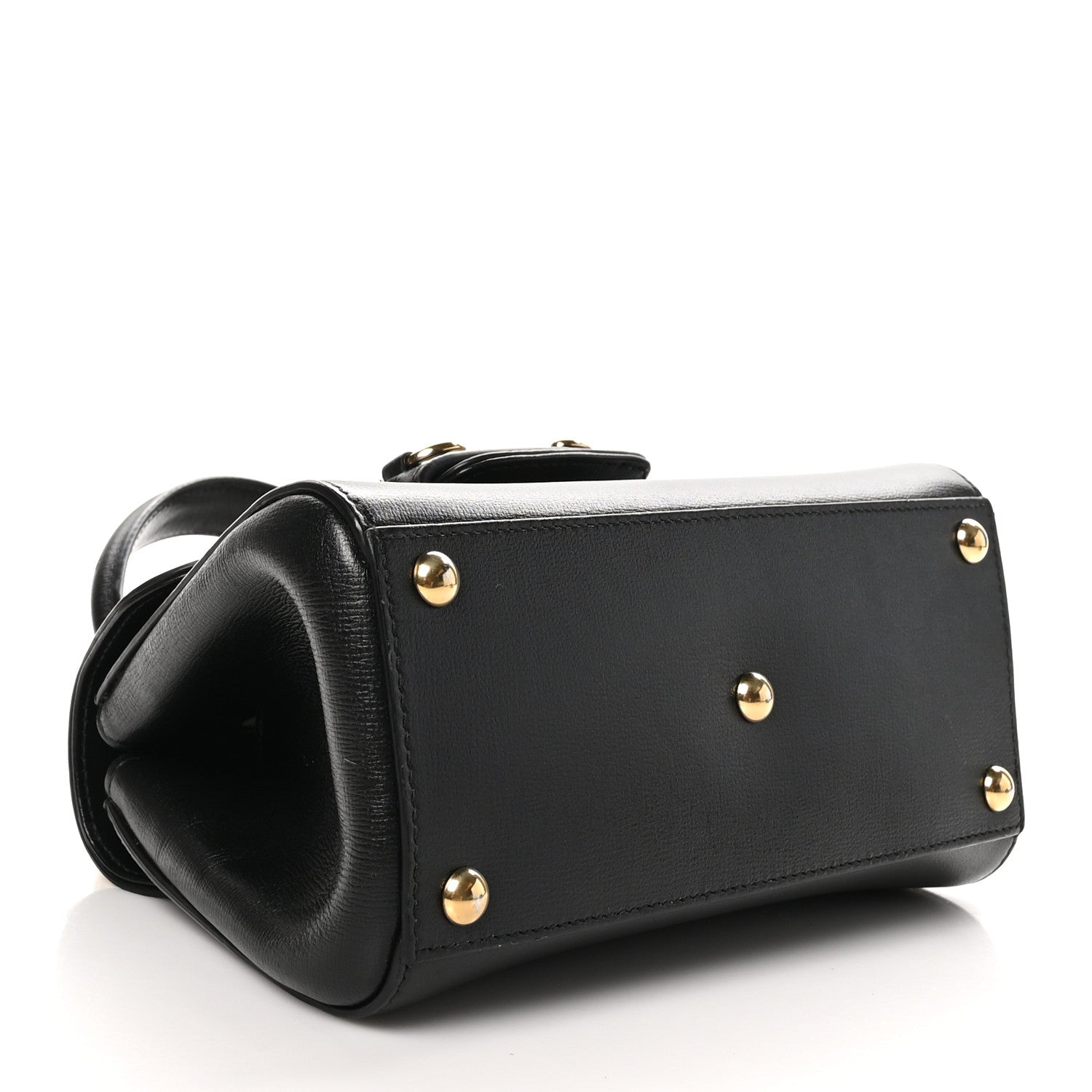 Gucci Glazed Textured Calfskin Mini Horsebit 1955 Top Handle Flap Bag Black 4 of 11