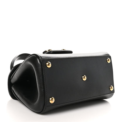 Gucci Glazed Textured Calfskin Mini Horsebit 1955 Top Handle Flap Bag Black 4 of 11