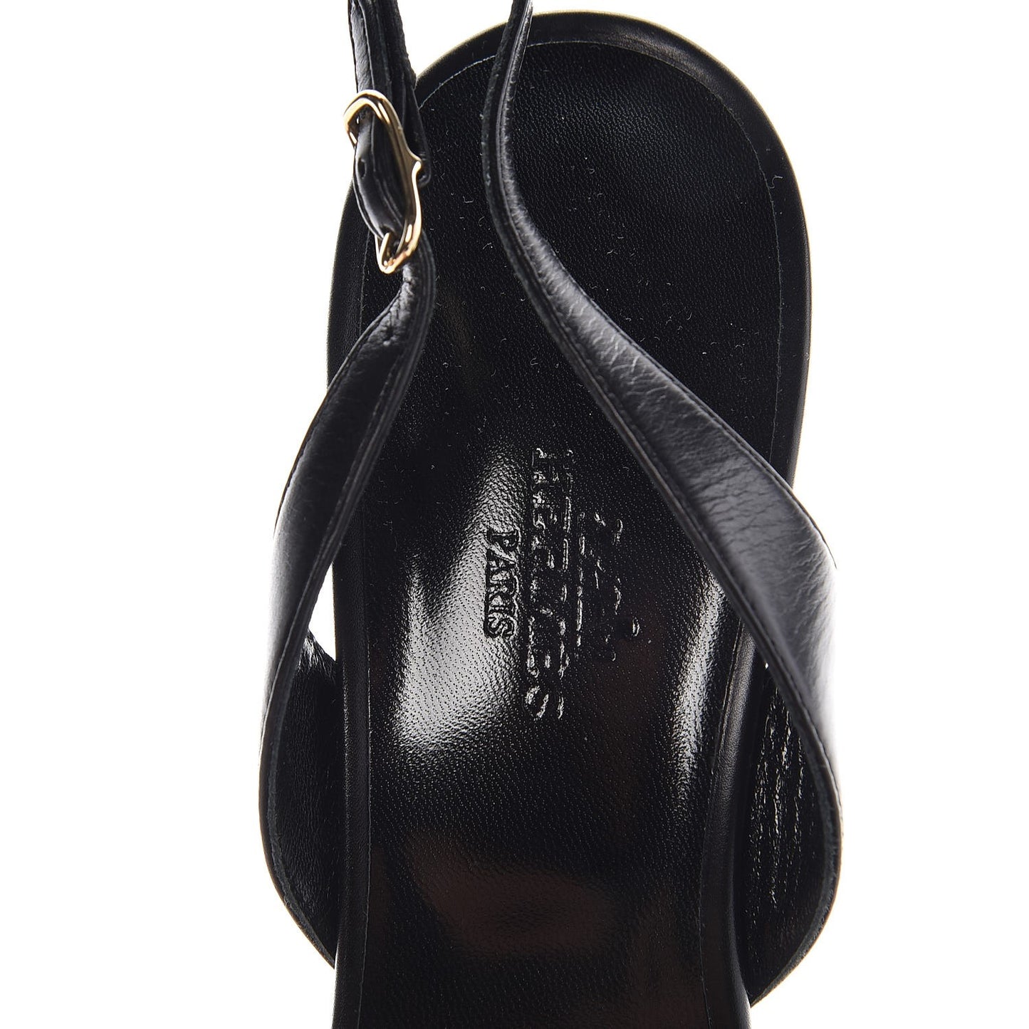 Calfskin Night 70 Slingback Sandals 38.5 Black