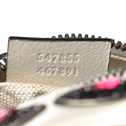 Gucci Calfskin Crystal Mini Tifosa Baseball Shaped Shoulder Bag White Fuchsia 8 of 16
