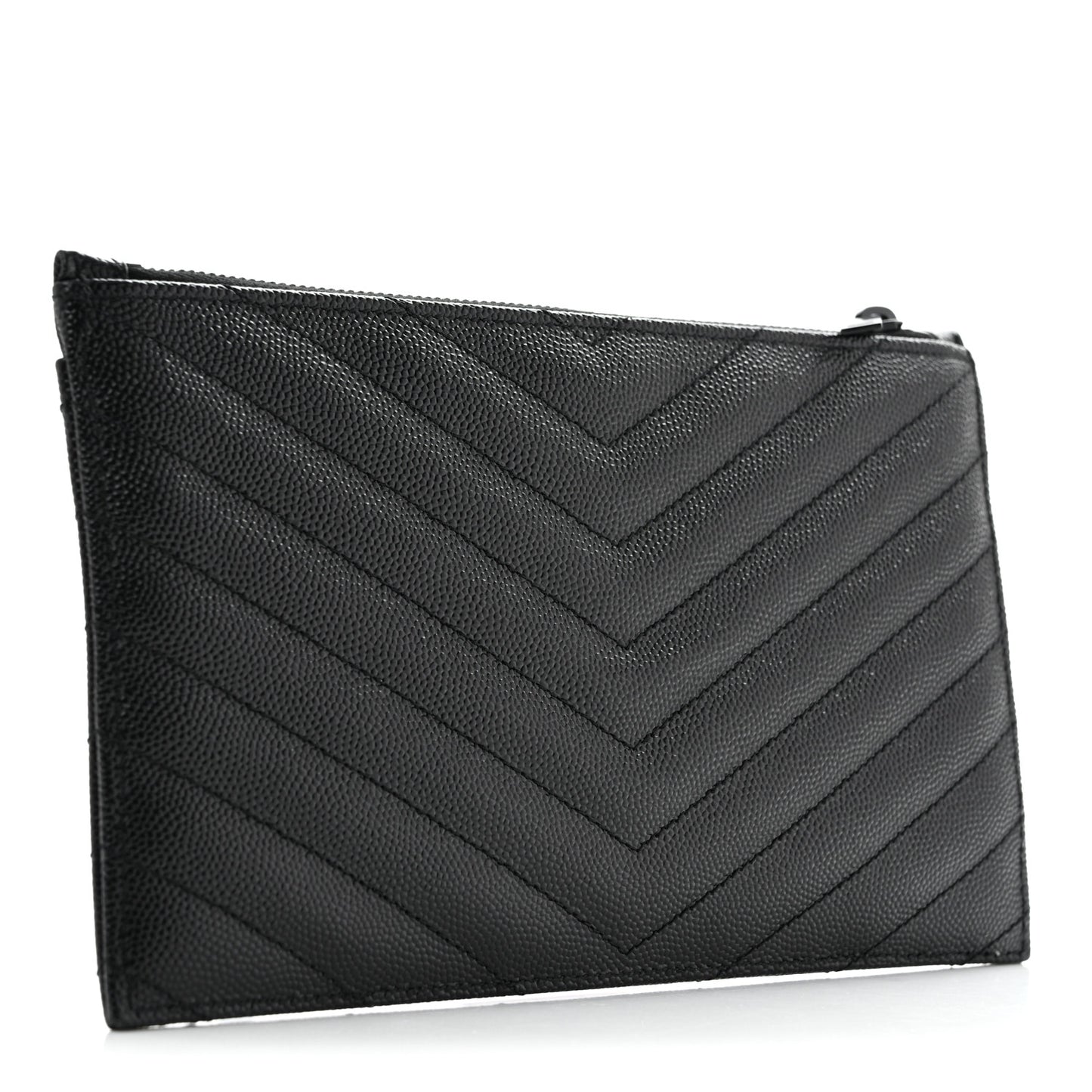 Grain De Poudre Chevron Monogram Monochrome Bill Pouch Black