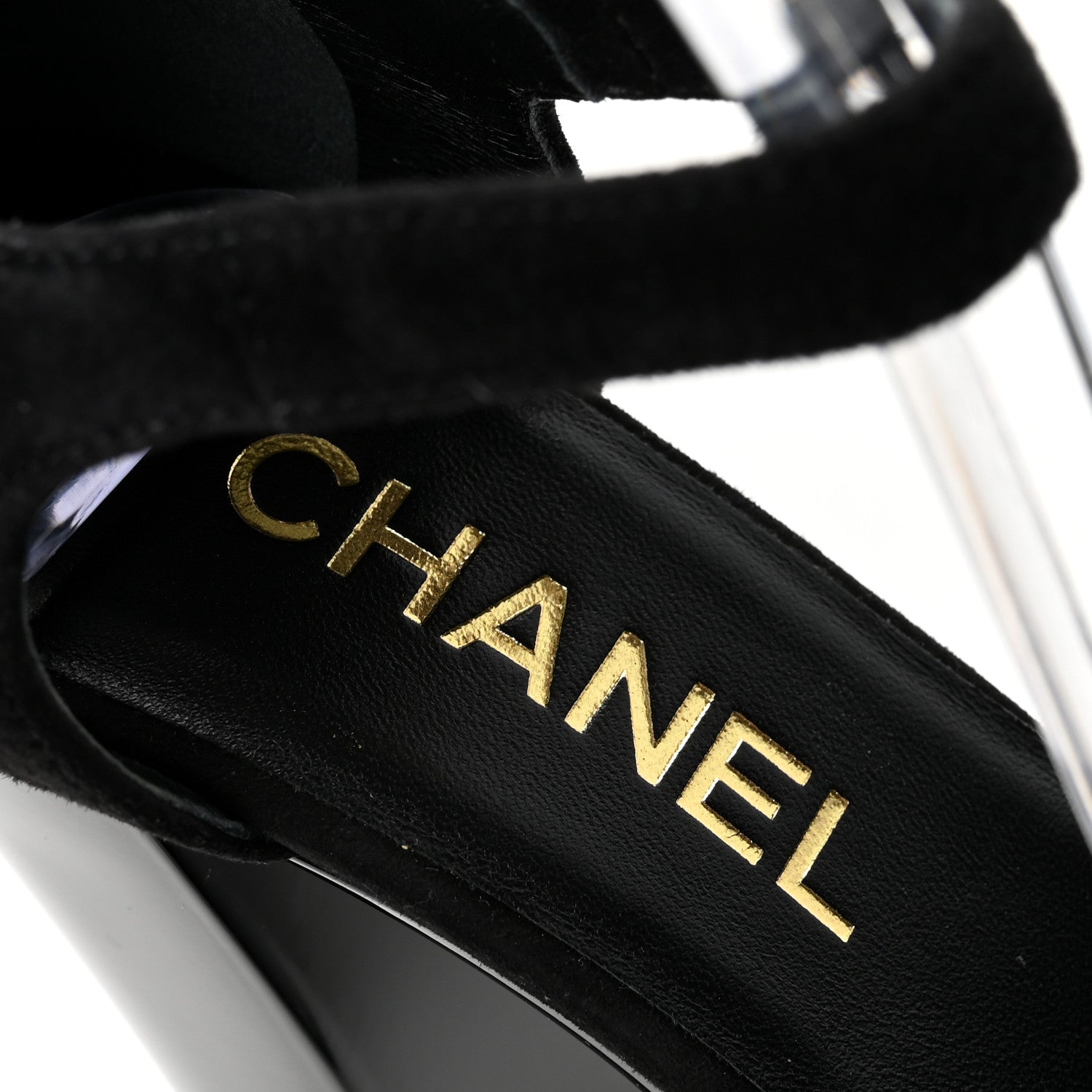 Chanel Patent Suede CC Platform Pumps 36 Black 8 of 9