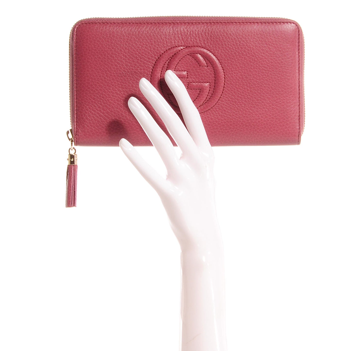 Calfskin Large Soho Zip Around Wallet Pink
