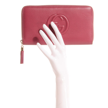Gucci Calfskin Large Soho Zip Around Wallet Pink 2 of 8