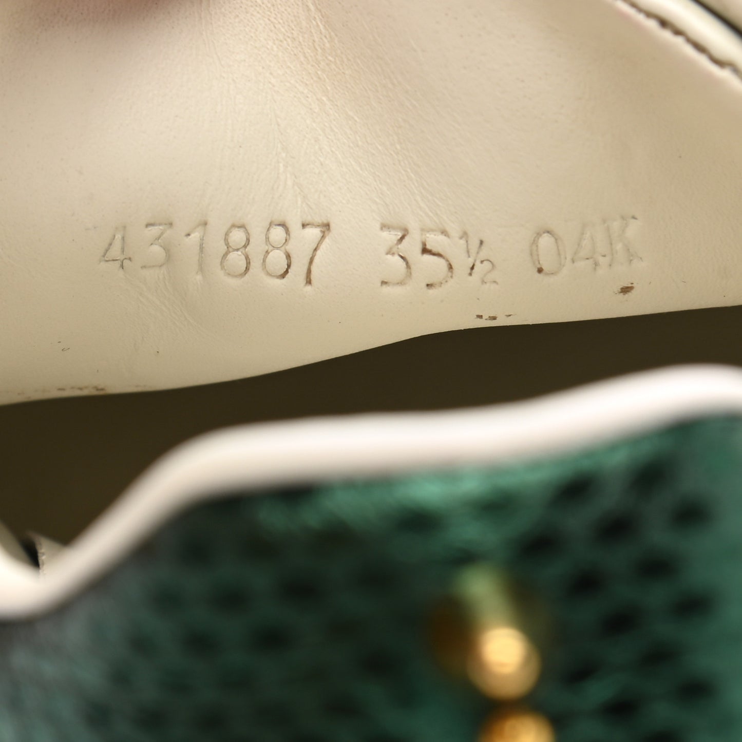 Calfskin Web Pearl Studded Womens Ace Sneakers 35.5 White