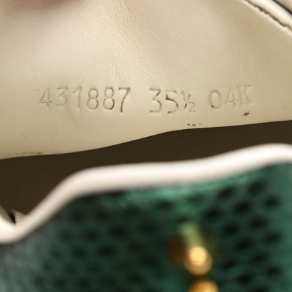 Gucci Calfskin Web Pearl Studded Womens Ace Sneakers 35.5 White 8 of 13