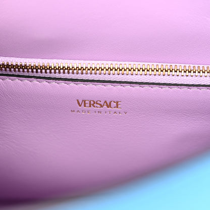 Versace Calfskin Medium La Medusa Top Handle Handbag Blue 6 of 9