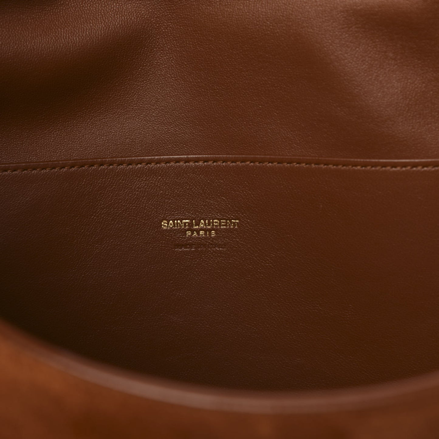 Smooth Calfskin Suede Medium Reversible Monogram Kate Satchel Light Ochre
