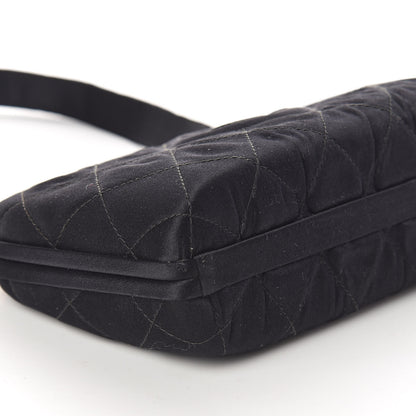 Chanel Satin Quilted Clutch Black 9 of 10