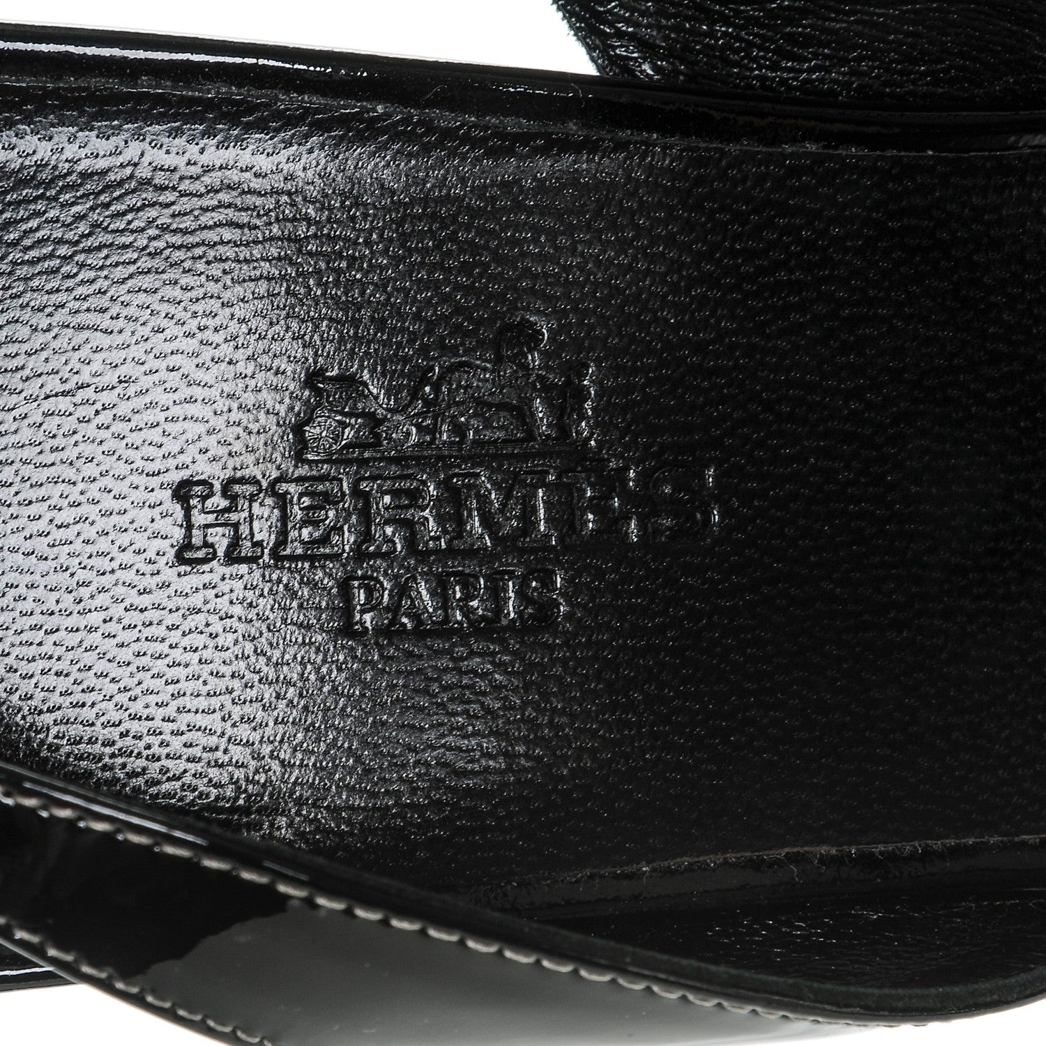 Hermes Patent Night 70 Slingback Sandals 38.5 Black 8 of 8