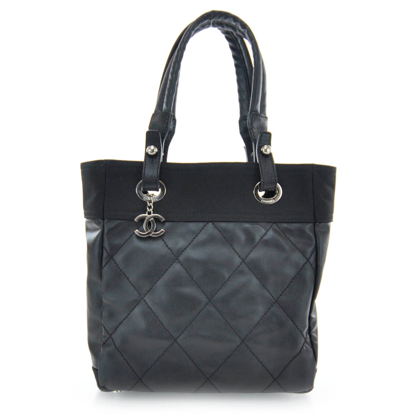 Coated Canvas Paris Biarritz Tote Black